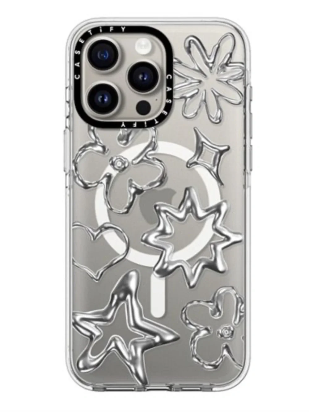 CASETiFY Chrome Doodles Impact Case MagSafe Clear iPhone 15 Pro Max NWT